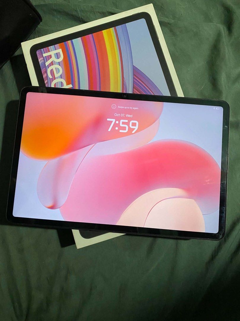REDMI PAD PRO WIFI (Category: Android) located in Makati City. Submitted by nthy06 (Listing ID 1466468420, Image 3). Description: ALL DETAILS POSTED MINIMAL SCRATCHES AND DENTS DAHIL SA CASE - UNIT, BOX and CASE INCLUDED WALANG CHARGER RFS: Hindi na nagagamit TAGUIG LOC • resolution), 120Hz refresh rate, 600 nits peak brightness, and Corning Gorilla Glass 3. • Processor: Qualcomm Snapdragon 7s Gen 2 (4nm). • Memory & Storage: 8GB RAM with 256GB s