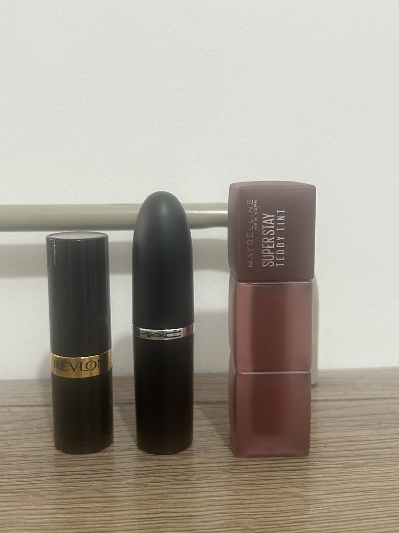 Revlon, MAC, and Maybelline Lipstick Bundle (Category: Makeup) located in Quezon City. Submitted by nmcastillo (Listing ID 1466370444, Image 2). Description: Description: Decluttering and selling these beauty items as a bundle. Bought on impulse but barely used — swatched only, never fully used. All are in very good condition. Shipping: Metro Manila buyers are preferred to arrange their own Grab/Lalamove; price is negotiable for Metro Manila, whi