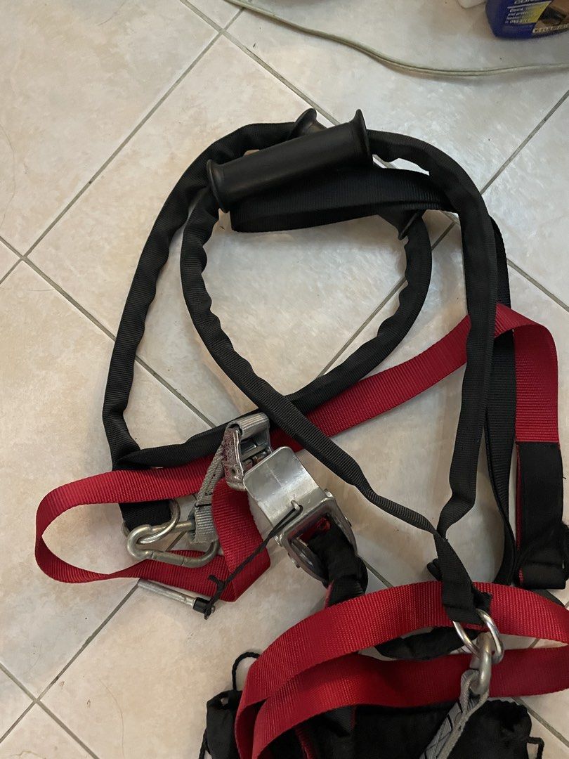 Rip:60 Suspension Trainer Workout System with Guide (Category: Cardio & Fitness Machines) located in Cebu City. Submitted by modelrunway (Listing ID 1466375939, Image 2). Description: - Item: Rip:60 Suspension Training Kit - Color: Black and Red - Condition: Complete set with straps, metal hardware, sturdy handles, and storage pouch - Bonus: Includes original 8-week nutrition guide booklet - Features: Ideal for home or outdoor bodyweight workouts