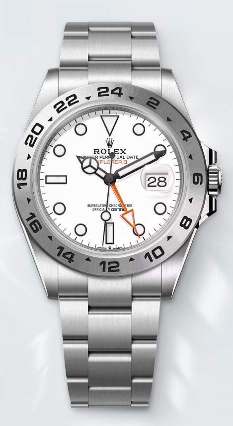 Rolex Explorer II 42mm (Ref. 216570) – Polar White Dial [Full Set] (Category: Watches) located in Singapore. Submitted by yonexseller (Listing ID 1466426483, Image 1). Description: Selling a well-maintained Rolex Explorer II (Ref. 216570) featuring the iconic "Polar" white dial. A legendary tool watch built for rugged adventure, featuring a 42mm stainless steel case, orange 24-hour GMT hand, and exceptional legibility. Specifications: Model: Role