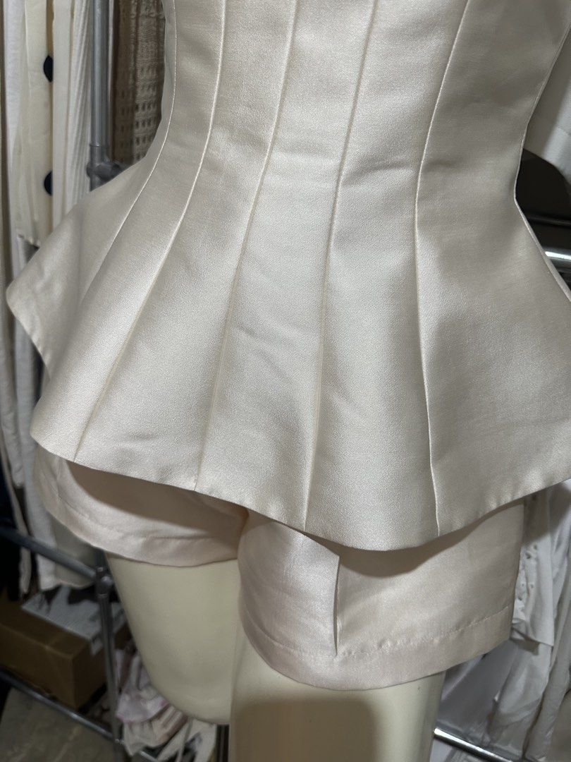 Rubies Satin Coords (Category: Sets or Coordinates) located in Davao. Submitted by krau_ (Listing ID 1466352876, Image 2). Description: Sold as set! Bliss top - small, with tags Erin shorts small, washed only never used Both items in cream color. Each item I got for more than 1k each! This is such a steal!!!! Last price posted.