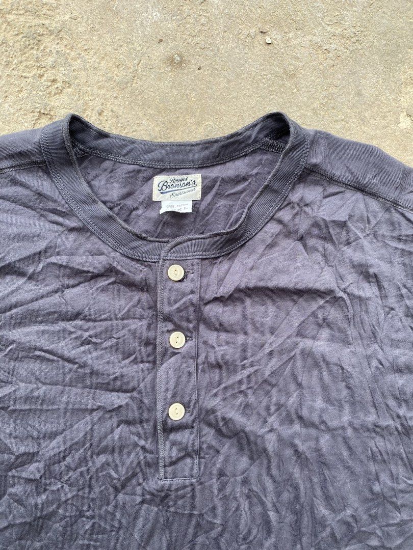 Rugged bronson henley shirt (Category: Tshirts & Polo Shirts ) located in Zamboanga. Submitted by ak.hunt (Listing ID 1466515166, Image 2). Description: Size xxxl Dimes pit to pit 24 Length 29 Excellent Condition No Issue Pm.