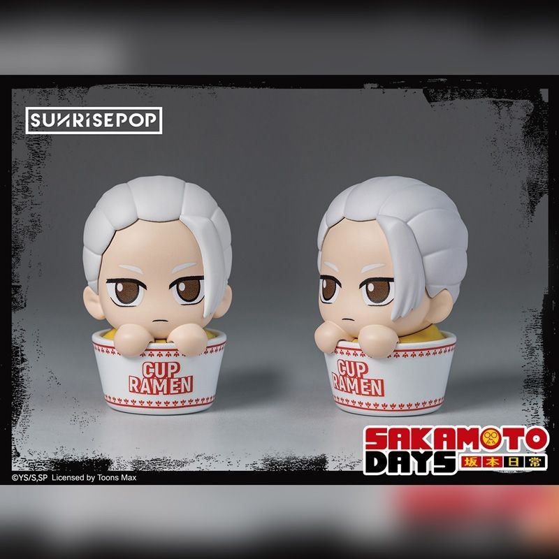 SUNRISEPOP Sakamoto Days Cup Ramen Figure (Category: Designer & Blind Box Toys) located in Malasiqui. Submitted by yoonisthings (Listing ID 1466534664, Image 3). Description: [PRE-ORDER] Sakamoto Days Cup Ramen Mini Figure ₱350 **BUY 2 or more, to get FREE SF via J&T Height approx. 45mm ETA: 21-24days Available Characters: • Taro Sakamoto - Store Owner version • Shin Asakura • Nagumo (RESERVED) • Taro Sakamoto - Slim version • Osaragi • Shishiba 