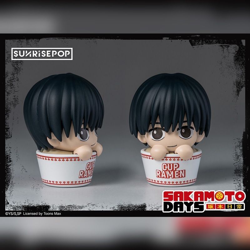 SUNRISEPOP Sakamoto Days Cup Ramen Figure (Category: Designer & Blind Box Toys) located in Malasiqui. Submitted by yoonisthings (Listing ID 1466534664, Image 2). Description: [PRE-ORDER] Sakamoto Days Cup Ramen Mini Figure ₱350 **BUY 2 or more, to get FREE SF via J&T Height approx. 45mm ETA: 21-24days Available Characters: • Taro Sakamoto - Store Owner version • Shin Asakura • Nagumo (RESERVED) • Taro Sakamoto - Slim version • Osaragi • Shishiba 