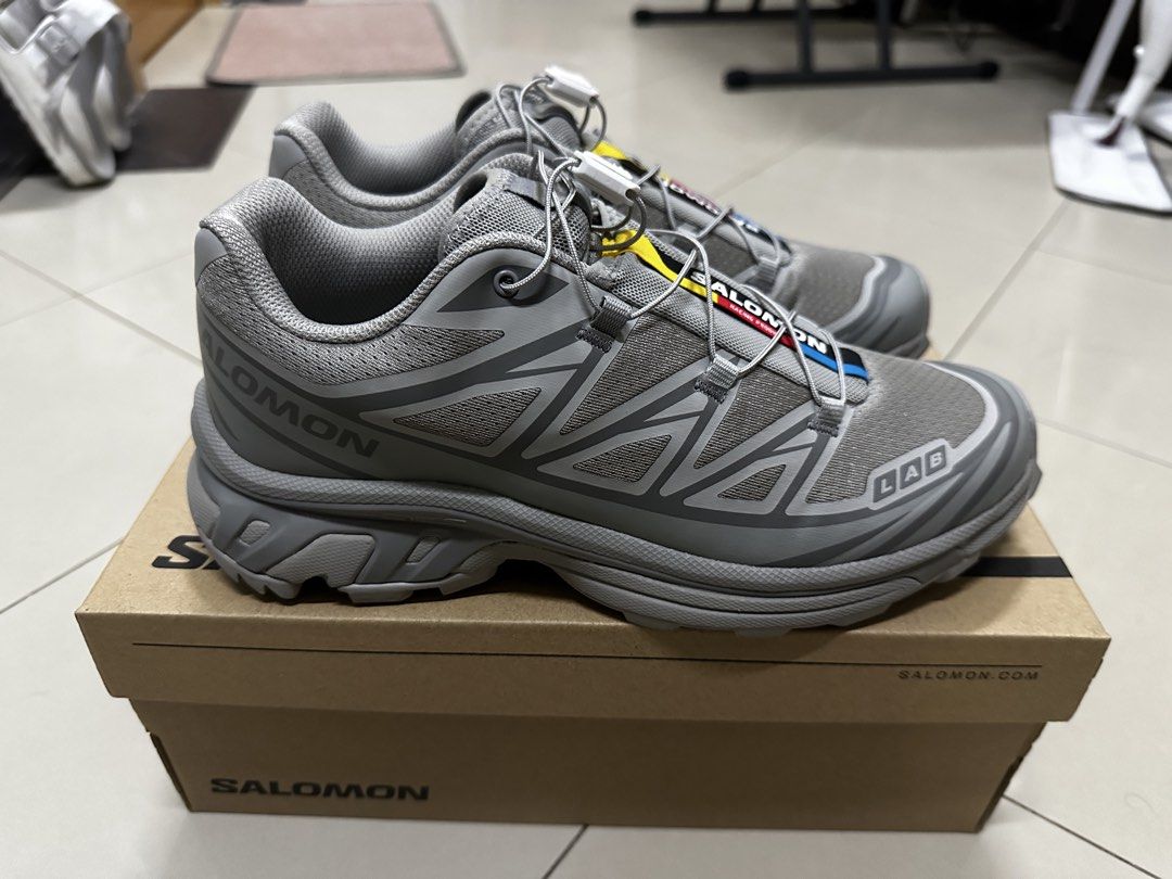 Salomon S-Lab XT 6 Soft Ground Grey (Category: Sneakers) located in Manila. Submitted by epiceap (Listing ID 1466435573, Image 3). Description: - Model: Salomon S-Lab XT 6 Soft Ground - Colorway: Grey - Features: Quicklace system with toggle closure, rugged outsole grip, and LAB branding on the toe - Condition: Clean uppers and pristine soles throughout - Inclusions: Original Salomon shoebox included.