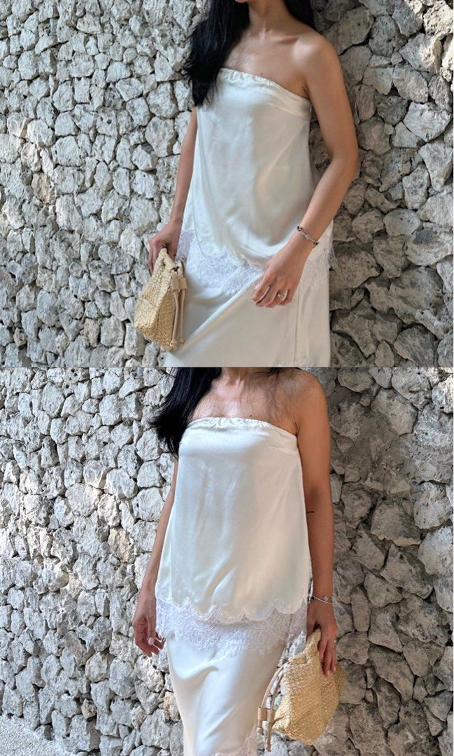 satin set (Category: Sets or Coordinates) located in Davao. Submitted by quickootd (Listing ID 1466360931, Image 3). Description: worn once pic only, size is xs-slim medium stretchy garteruzed top & bottom no asking of measuremnt.