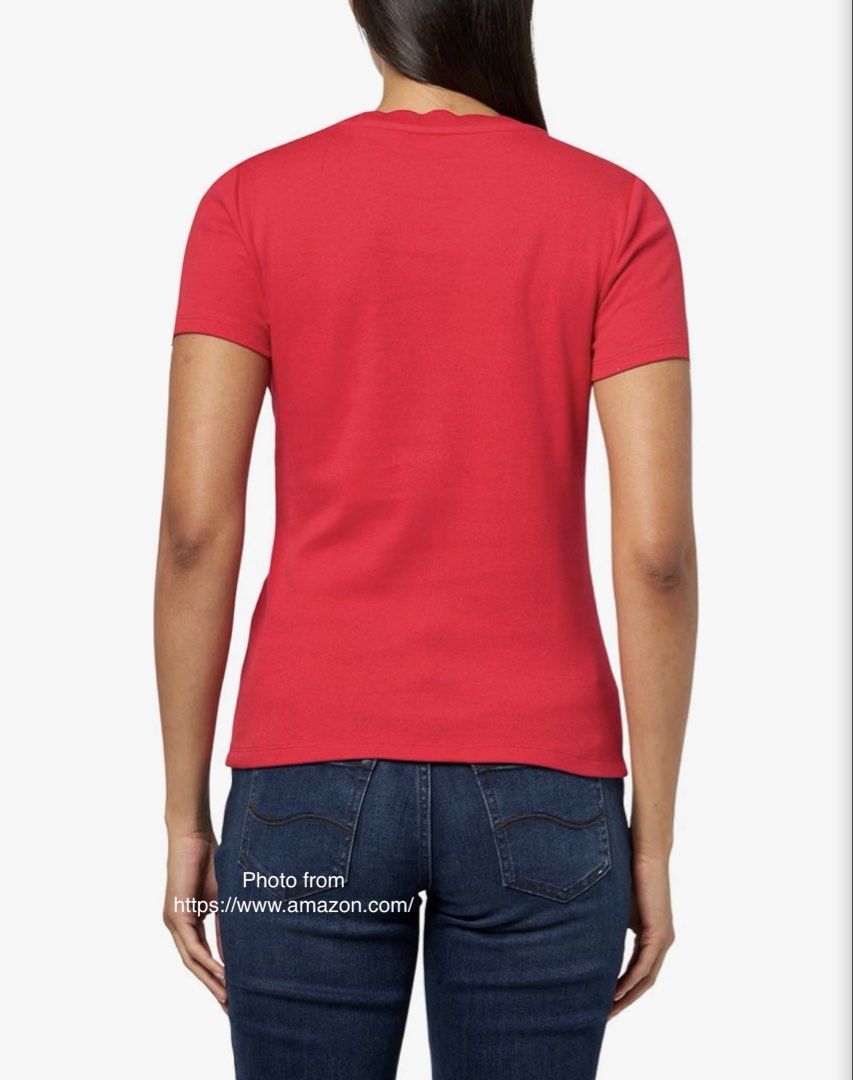 Scalloped Neckline Red T-Shirt (Category: Shirts) located in Pasig City. Submitted by jsyrgt (Listing ID 1466356838, Image 2). Description: Condition: 10/10 Fits small to petite medium 100% Cotton Color: Regatta Red MOP: MariBank QR RFS: wardrobe update *1st-3rd photos from Amazon website *4th-6th photos are actual photos *Actual color may vary slightly due to lighting and screen settings .