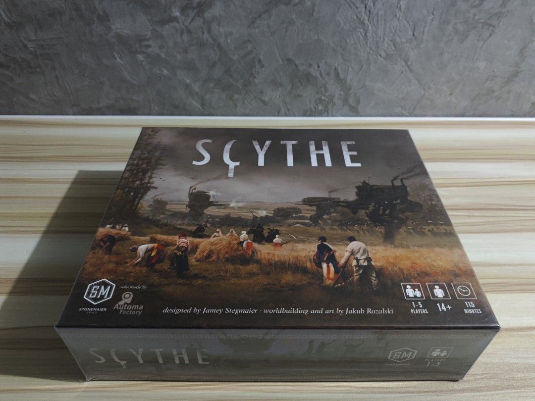 Scythe Board Game (Category: Board Games & Puzzles) located in Antipolo. Submitted by kyohei_ikamaru (Listing ID 1466384592, Image 1). Description: > Cards Sleeved > Painted Miniatures > Complete and Excellent Condition.