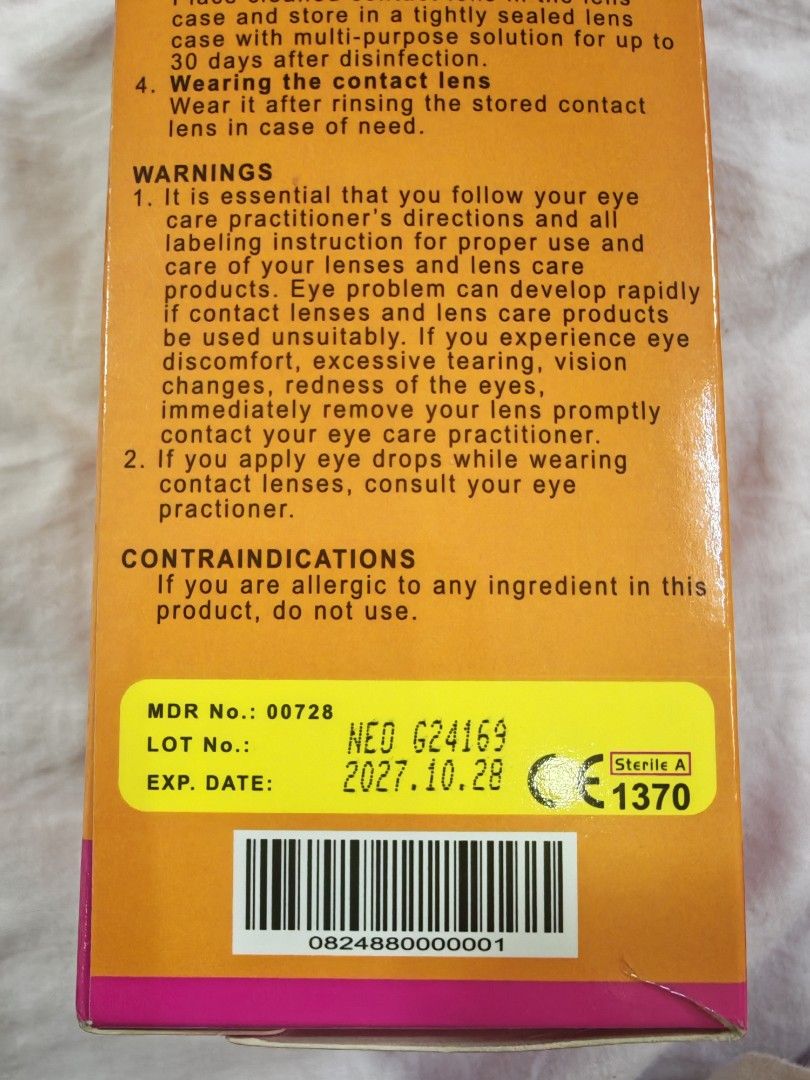 SEALED EO LensFlo Plus Multi-Purpose Solution 360mL (Category: Face Care) located in Manila. Submitted by declutter_sarah (Listing ID 1466352911, Image 2). Description: - Brand: LensFlo Plus Multi-Purpose Solution - Size: 360mL bottle - Condition: Brand new, unopened packaging - Functions: Disinfects, cleanses, rinses, and stores contact lenses - Inclusions: Free contact lens soaking case inside - Lot Number: NEO G24169 - Expiration Date: 2027.10