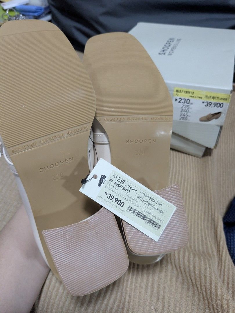 Shoopen Light Beige Heeled Loafers (Category: Loafers) located in Quezon City. Submitted by nnncorner (Listing ID 1466499975, Image 2). Description: Shoopen Light Beige Heeled Loafers Size 230 / size eu 36 / US5 3 inch heels True to size New and never been used Fresh from Korea With box original price: 1,873 in pesos Selling.
