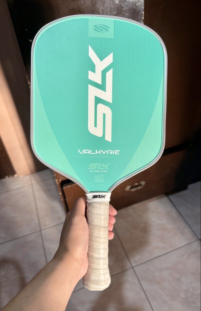 SLK Valkyrie Pickleball Paddle (Category: Other Sports Equipment and Supplies) located in Muntinlupa City. Submitted by nicolem27 (Listing ID 1466434543, Image 1). Description: SLK Valkyrie Pickleball Paddle Bought for 5k at Toby’s Festival Mall. With edge tape and grip since Day 1. Will include the extra grip so you can change. RFS: Used only for a few times, decided to switch paddles. MOP: BPI, GoTyme For Lalamove or Meet Up: Alabang/Muntinlupa