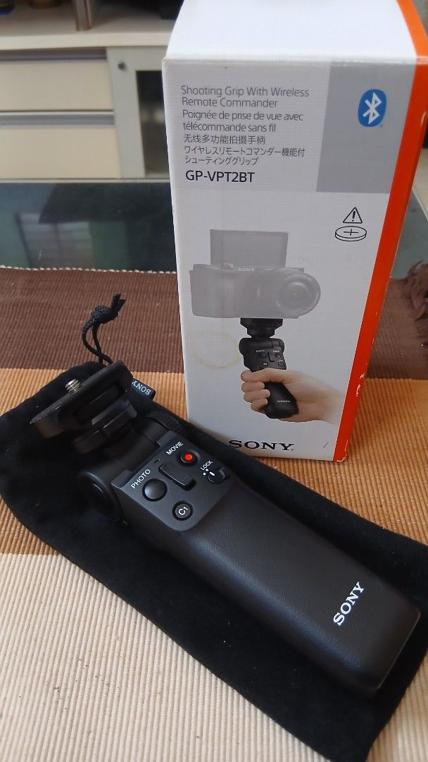 Sony GP-VPT2BT Wireless Shooting Grip (Category: Tripods & Monopods) located in Cavite. Submitted by mslheistuff (Listing ID 1466390980, Image 3). Description: - Authentic Sony GP-VPT2BT shooting grip with wireless remote commander - Built-in Bluetooth connectivity for seamless pairing - Convenient controls for photo, movie, zoom, and C1 custom button - Fully functional, clean, and well-maintained condition - Includes original box and black prote
