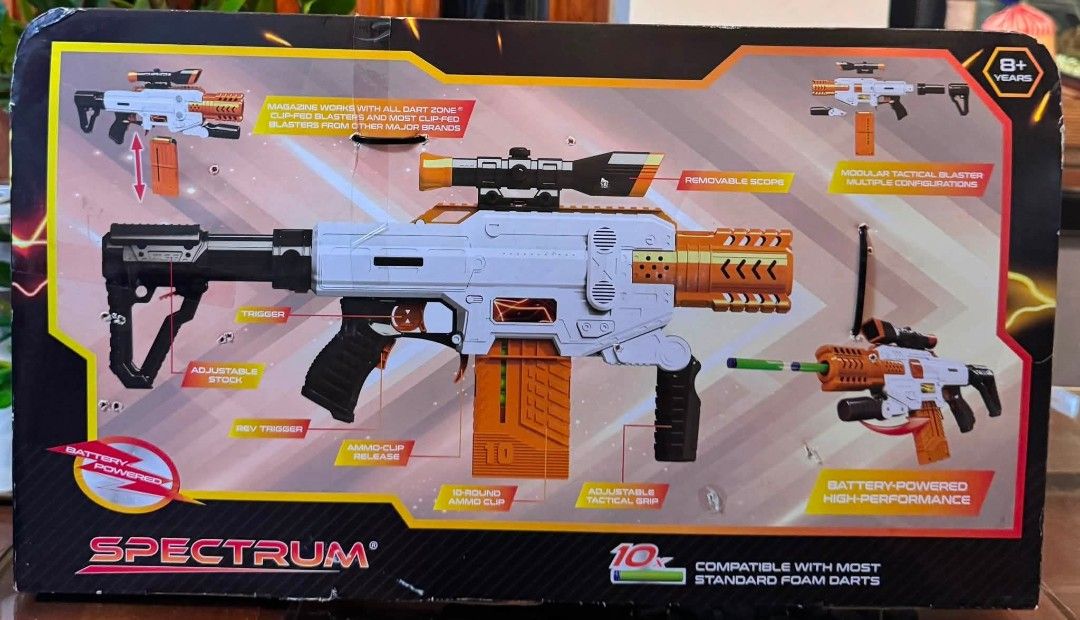 Spectrum 10X Motorized Clip-Fed Blaster (Category: Kids Toys) located in Manila. Submitted by ormelynmal86309 (Listing ID 1466441524, Image 2). Description: Spectrum 10X Motorized Clip-Fed Blaster ~~~Php 700~~~.