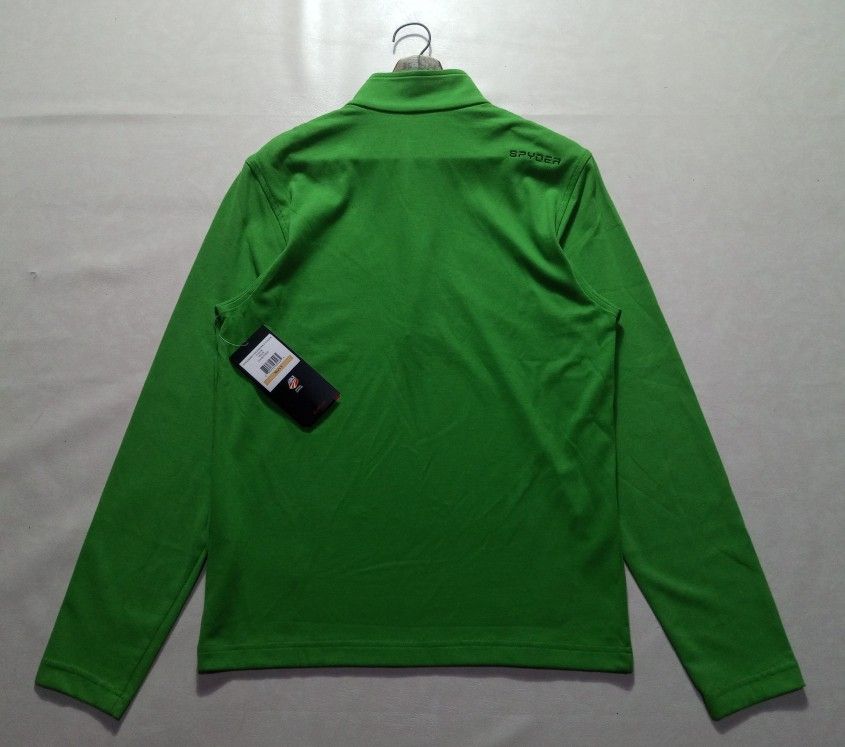 Spyder Green 1/4 Zip Up Pullover Brandnew (Category: Coats, Jackets and Outerwear) located in Urdaneta. Submitted by josephragontonjr95 (Listing ID 1466413037, Image 2). Description: - Spyder Green 1/4 Zip Up Pullover Brandnew - SIZE: SMALL - DIMENSIONS ⬇️ ⬇️ ⬇️ - WIDTH: 19 - LENGTH: 26.5 - COLOR RATE: 10/10 - ISSUES/FLAWS: NONE - CONDITION: BRANDNEW - Style: Men's quarter-zip pullover - Color: Green - Details: Embroidered chest logo, Spyder back