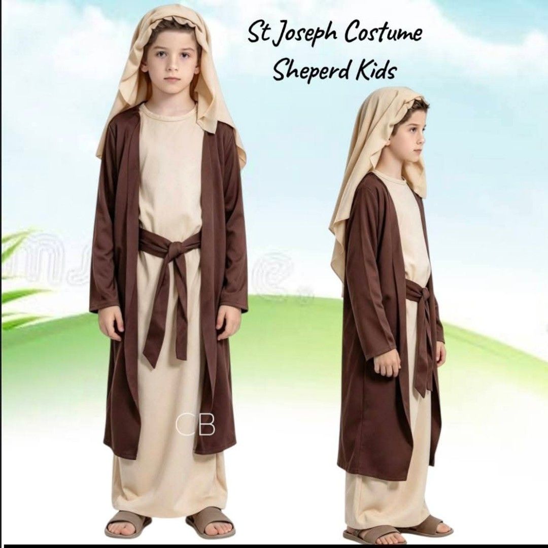 St. Joseph Sheperd Bibble Character Costume For Kids (Category: Babies & Kids Fashion) located in Manila. Submitted by bongsy999mall (Listing ID 1466359313, Image 1). Description: 🐑 New Arrival ‼️‼️‼️ 🐑 St. Joseph Sheperd Bibble Character Costume For Kids ✅Included : Inner Robe And Longsleeve, Belt And Headdress 🐑 Rs Prqualit ₱800 M,L,XL ₱850 2XL,3XL ✅Size:(3-5yrs)(5-7yrs)(7-9yrs)(9-11yrs)(12-13yrs) 🐑 Actual photo is posted 🐑 Made in Bangkok