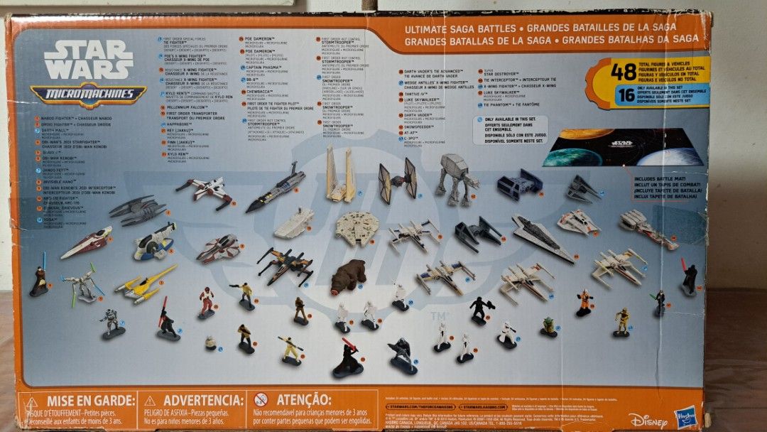 Star Wars Micro Machines Ultimate Saga Battles Action Figures (Category: Action & Battle Toys) located in Quezon City. Submitted by hersheejubilo (Listing ID 1466407366, Image 2). Description: STAR WARS Micro Machines – Epic Battles 48-Piece Set ⭐ 48 total pieces ⭐ Includes 24 figures + 24 vehicles ⭐ Includes Battle Mat ⭐ SEALED / BRAND NEW – NEVER PLAYED ⭐ Hasbro / Disney ⭐ Collector's item Authentic Star Wars Micro Machines Epic Battles set. Th