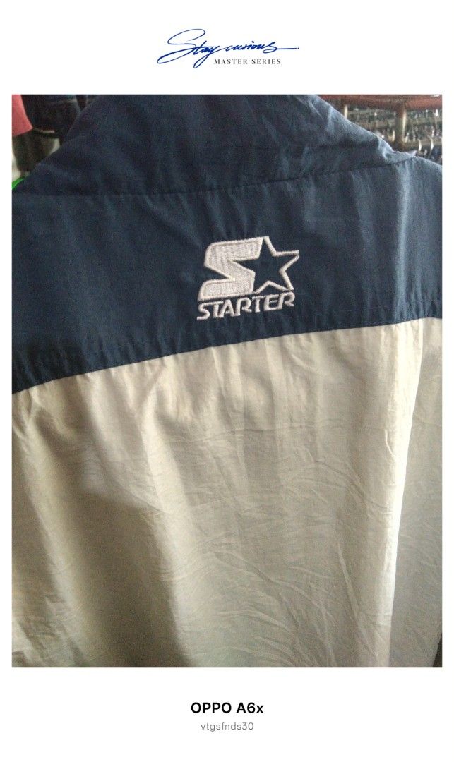 Starter USA Olympic Vintage Windbreaker (Category: Coats, Jackets and Outerwear) located in Manila. Submitted by vtg_finds30 (Listing ID 1466531360, Image 2). Description: 🔥 VINTAGE STARTER USA OLYMPIC WINDBREAKER — 90s ERA 🔥 ✅ Totoong Starter — Opisyal na Lisensyado ng US Olympic Committee 🇺🇸 ✨ Estilo: Windbreaker / track jacket — kulay Navy, Puti, Pula 📏 Sukat: XL — malaki at komportable 🧵 Tela: 100% Nylon — magaan at hindi nababasa agad 