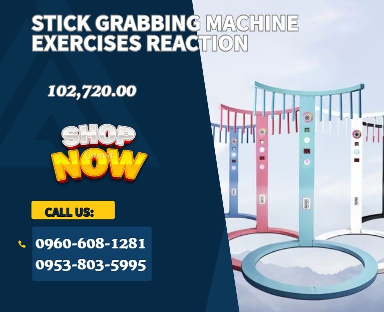 Stick Grabbing Machine Exercises Reaction (Category: Construction Tools & Equipment) located in Caloocan City. Submitted by 09513227950 (Listing ID 1466356164, Image 1). Description: ●Model NO.:CP-C068 ●Size:D150*H205 CM ●Weight: 45KG ●Player: 1 .