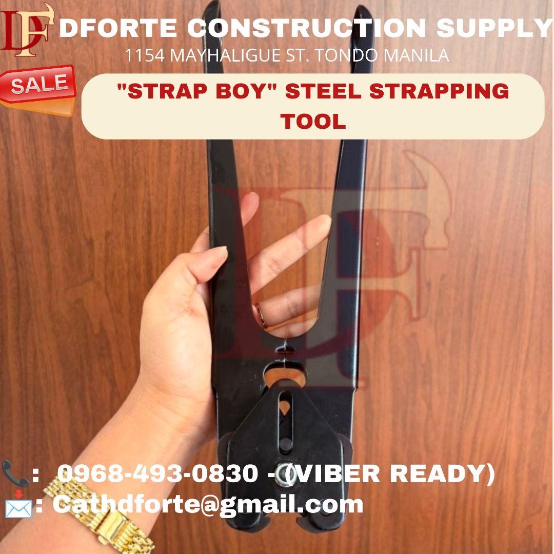 STRAP BOY" STEEL STRAPPING TOOL (Category: Construction & Building Materials) located in Manila. Submitted by dforte_ms.cath (Listing ID 1466372887, Image 1). Description: 🏗️ DFORTE CONSTRUCTION SUPPLY Excellence is our forte — your satisfaction is our priority. Your trusted source for quality and affordable construction supplies: ✅ Construction & Hand Tools ✅ Power Tools & Equipment ✅ Safety Gear & PPE ✅ Hardware & Industrial Supplies ✅ Ropes, 