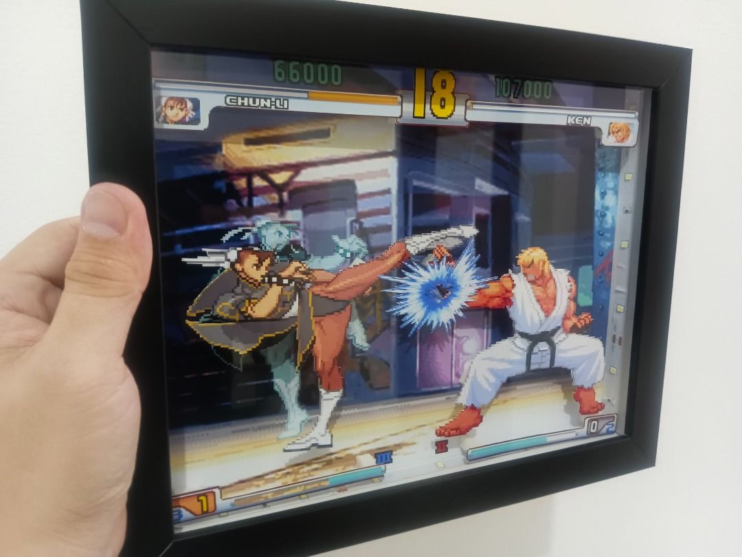 Street Fighter 3: Retro Game Shadow Box (Category: Nintendo) located in Quezon City. Submitted by natzuki10 (Listing ID 1466362019, Image 3). Description: Street Fighter 3: Retro Game Shadow Box Height: 8 inches Width: 10 inches 750 w/o lights 920 w/ lights *Handmade Pixel Shadow Boxes *Accepting Customized Designs *Perfect for Gamers & Collectors #videogames #nintendo #roomdecor #collection #gamer #gift #retrogame .