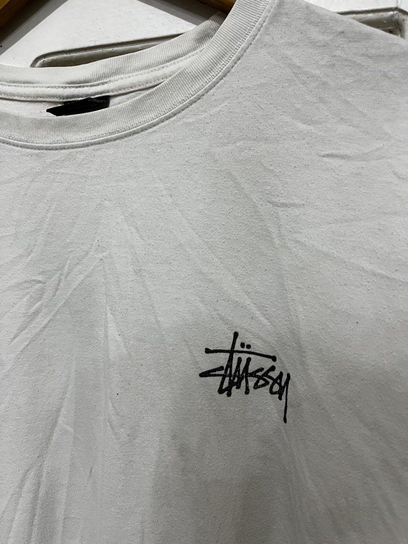 Stussy Script Logo (Category: Tshirts & Polo Shirts ) located in Davao. Submitted by archived.status (Listing ID 1466477276, Image 2). Description: COLOR MAY VARY DUE TO LIGHTING‼️ Condition: 9/10 Color rate: 9.3/10 Issue: needs wash, minimal hairlines when stretch but laser print Size Large Width 23 Length 27.