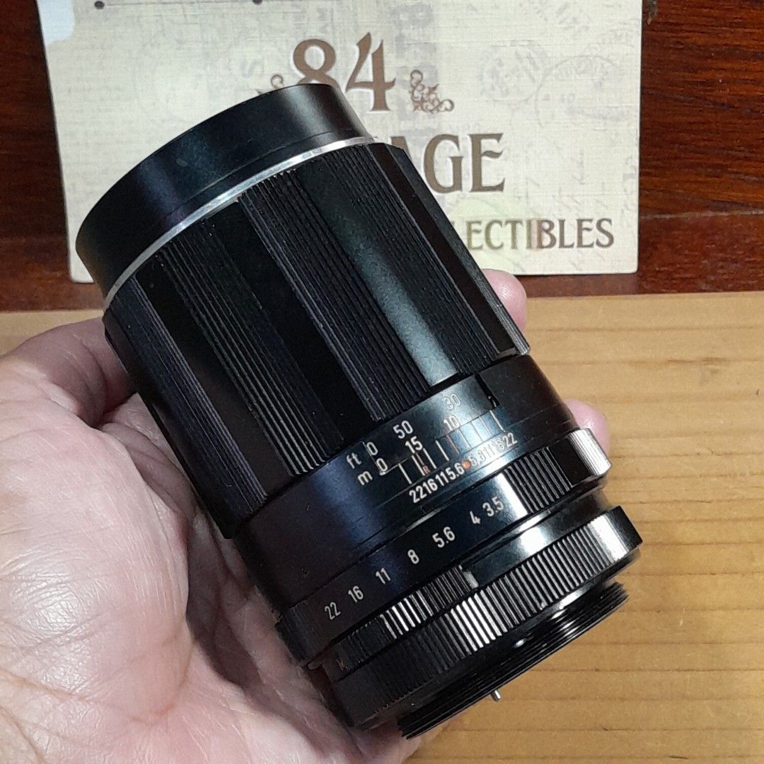 Super Takumar 135mm F3.5 Minty (Category: Vintage Collectibles) located in Las Pinas. Submitted by 84vintage (Listing ID 1466473793, Image 1). Description: Mint Lens, no fungus or Haze. Please see actual photos. Sharp lens. Buttery smooth focusing and snappy Aperture. Excellent for M42 mount film cameras. Also works great for Mirrorless applications. Actual photos posted. Please examine them carefully as they are part of the description. --📌 MUS