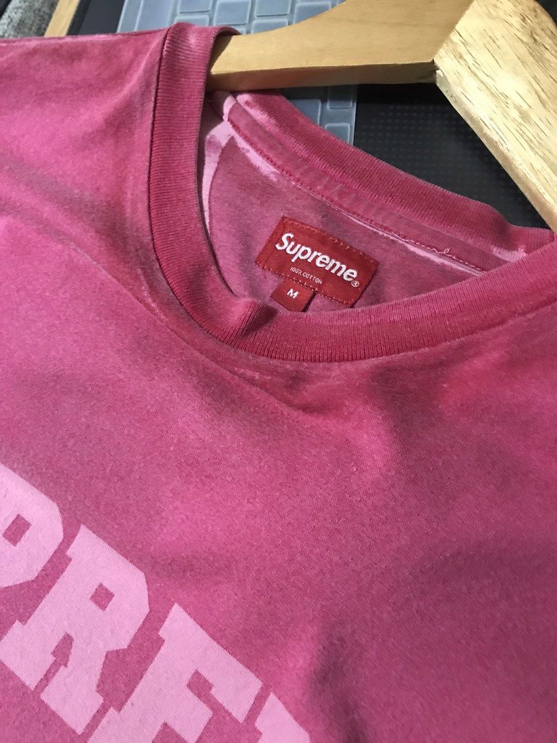 Supreme Gradient Top in Pink Shirt (Category: Tshirts & Polo Shirts ) located in Bulacan. Submitted by dailybumps (Listing ID 1466354773, Image 3). Description: 23x29 Authentic No issue SRP at ₱20k - Elevate your wardrobe with this Supreme Gradient Pink luxury streetwear piece. - The bold gradient pink finish creates a premium and distinctive look. - Designed for those who appreciate statement fashion with an urban edge. - Its relaxed silhouette 