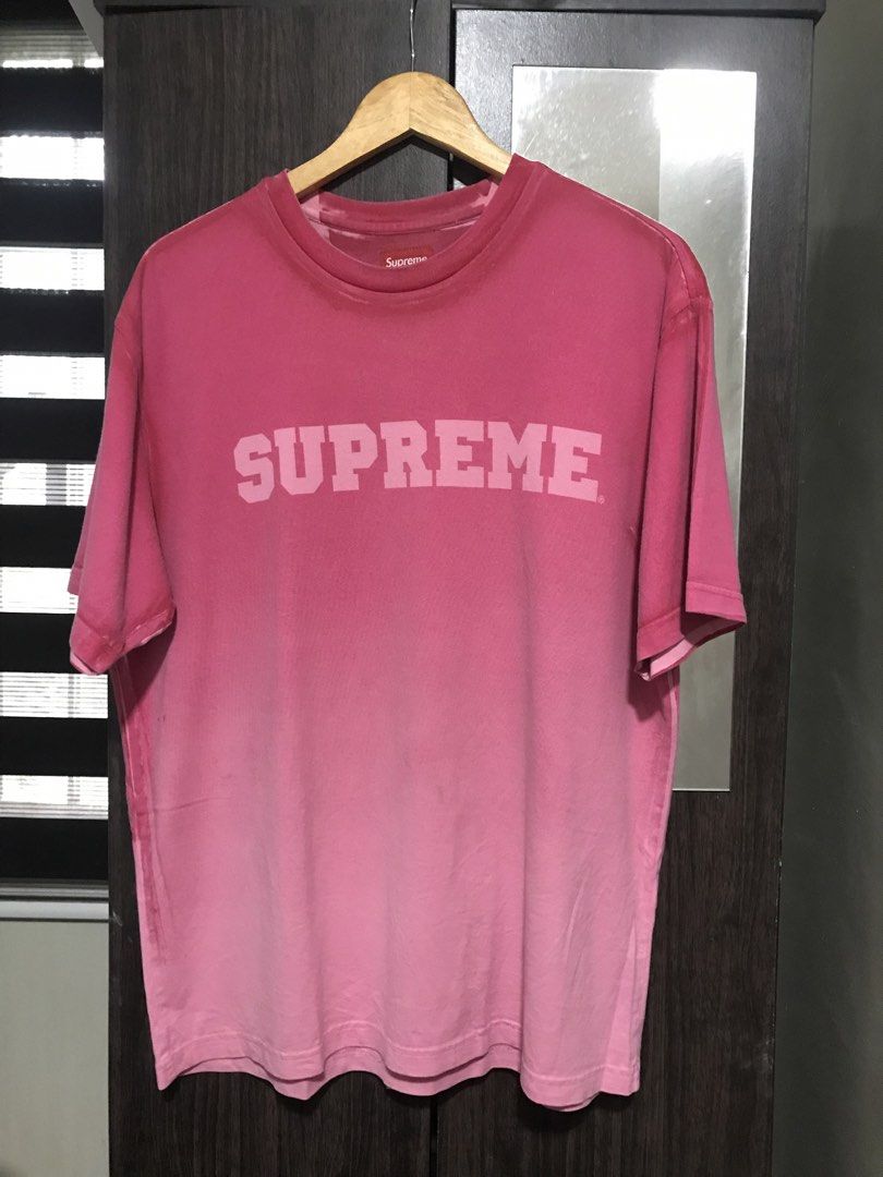 Supreme Gradient Top in Pink Shirt (Category: Tshirts & Polo Shirts ) located in Bulacan. Submitted by dailybumps (Listing ID 1466354773, Image 1). Description: 23x29 Authentic No issue SRP at ₱20k - Elevate your wardrobe with this Supreme Gradient Pink luxury streetwear piece. - The bold gradient pink finish creates a premium and distinctive look. - Designed for those who appreciate statement fashion with an urban edge. - Its relaxed silhouette 