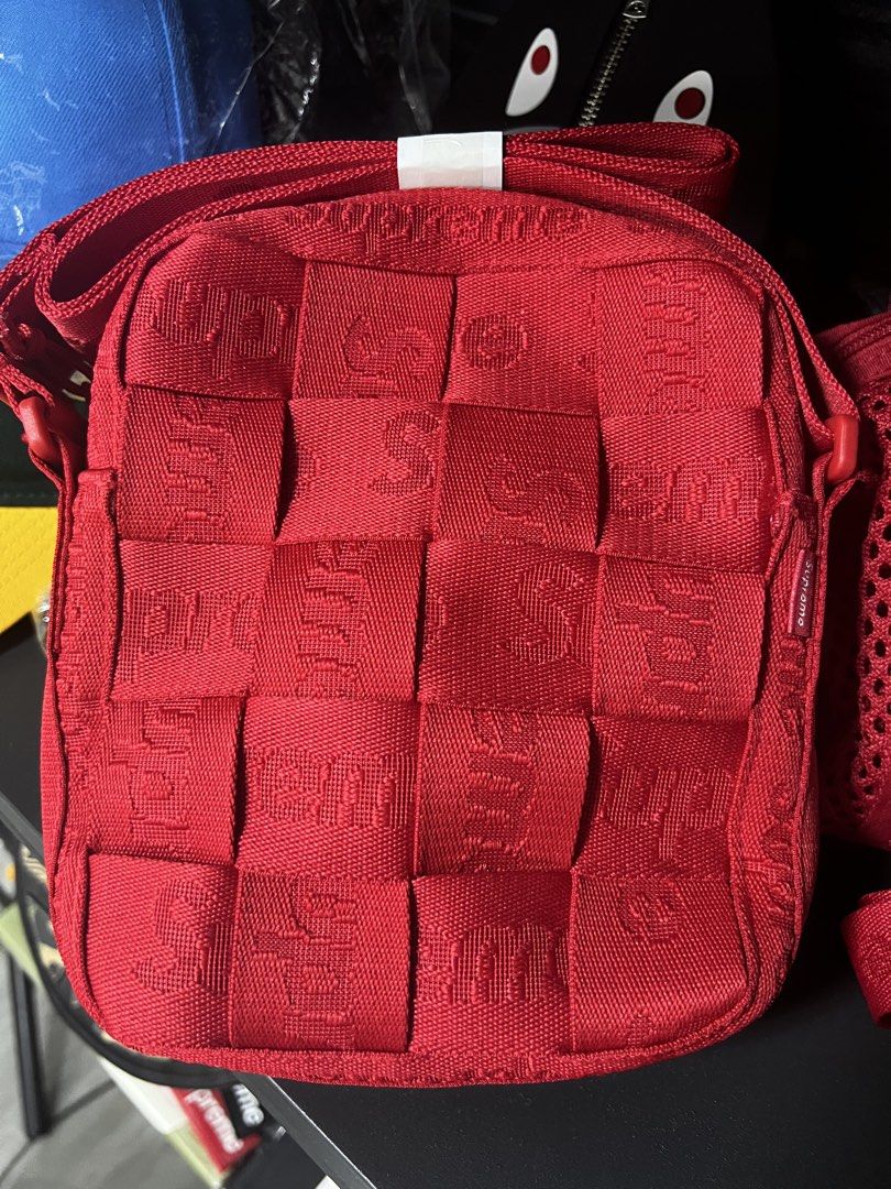Supreme woven shoulder bag (Category: Sling Bags) located in Cavite. Submitted by ziicollections (Listing ID 1466356470, Image 1). Description: This is a 2024 released item Supreme woven shoulder bag In red colorway Rare item Authentic & brand new Japan released.