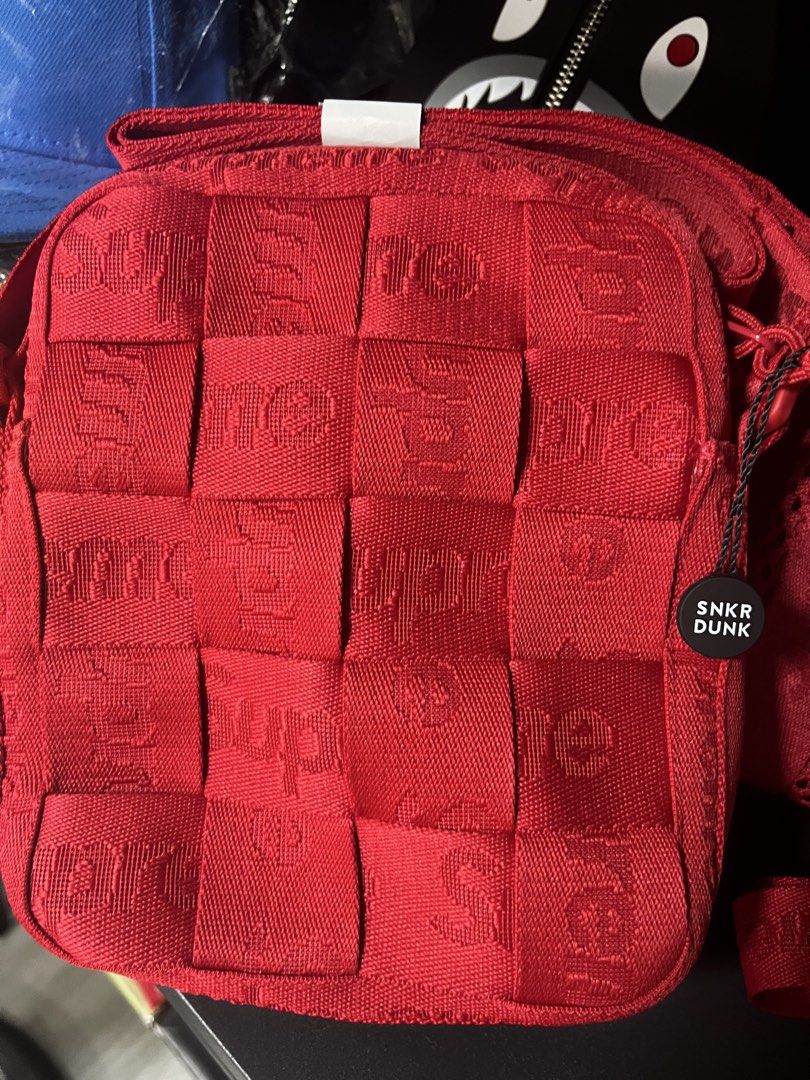 Supreme woven shoulder bag (Category: Sling Bags) located in Cavite. Submitted by ziicollections (Listing ID 1466356470, Image 2). Description: This is a 2024 released item Supreme woven shoulder bag In red colorway Rare item Authentic & brand new Japan released.