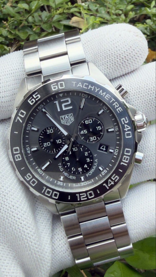 TAG Heuer Formula 1 CAZ1011 (Category: Men's Watches) located in Imus. Submitted by WellWatchesss (Listing ID 1466345686, Image 2). Description: TAG Heuer Formula 1 CAZ1011 43mm Quartz Chronograph Grey Dial Fixed Ceramic Tachymetre Bezel Year 2021.