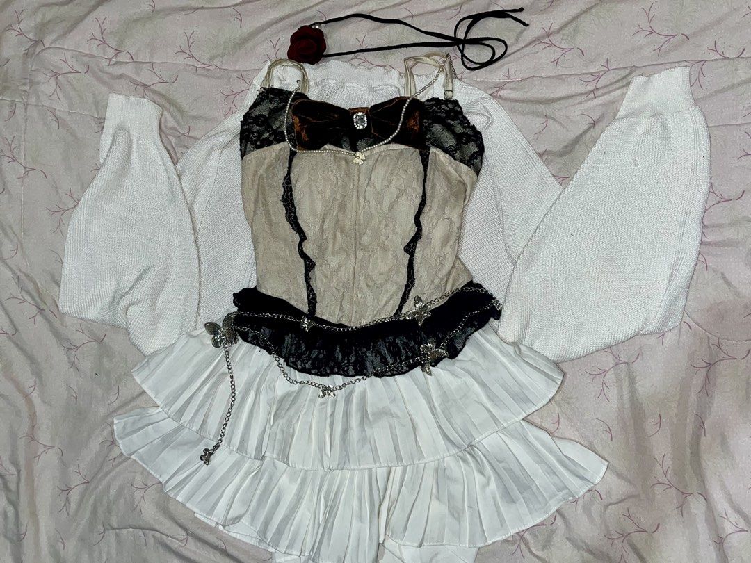 TAKE ALL (Category: Others Tops) located in Hermosa. Submitted by kennyneverdies (Listing ID 1466484708, Image 2). Description: PRICE DOWN • TAKE ALL 500‼️ 7 TOPS, 1 SKIRT Total of 8 𝓟𝓻𝓮𝓶𝓲𝓾𝓶 𝓯𝓮𝓮𝓵𝓼 A little piece of heaven, pre-loved and ready to be adored all over again. ✨🦢 𐙚 color may vary due to lighting 𐙚 wash before use ~ seller is not liable for any loss once items are shipped 🚚 Courier: J&T 🎀 Preloved item — please manage y
