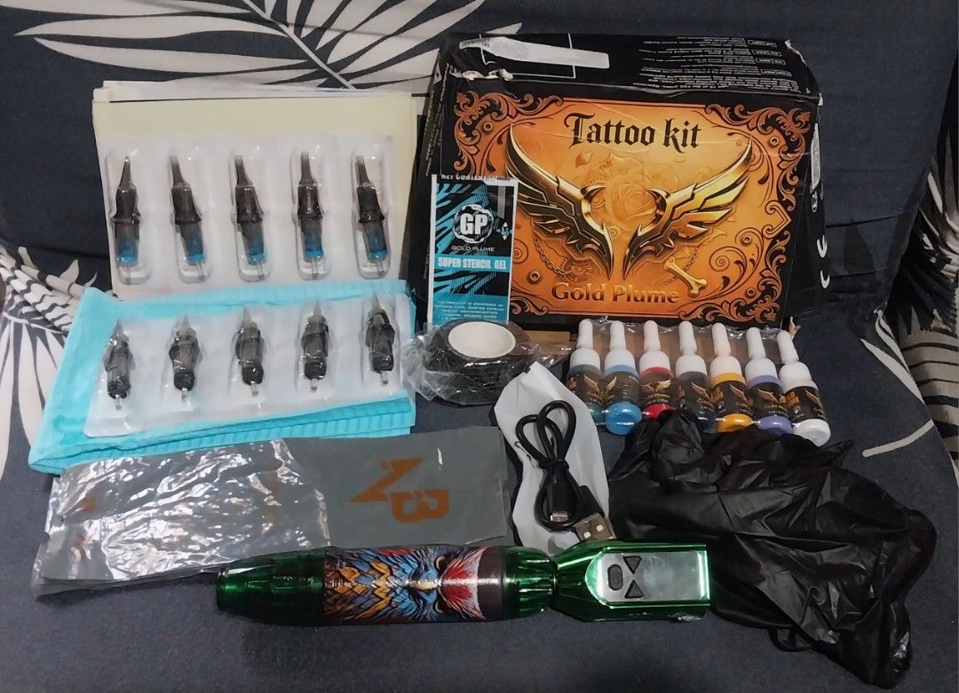 tattoo kit (Category: Everything Else Others) located in Pililla. Submitted by mitch0929 (Listing ID 1466433058, Image 1). Description: Gold Plume Tattoo Kit - B.new - what you see is what you get MOP: Gcash + shipping Shipping thru J&T.