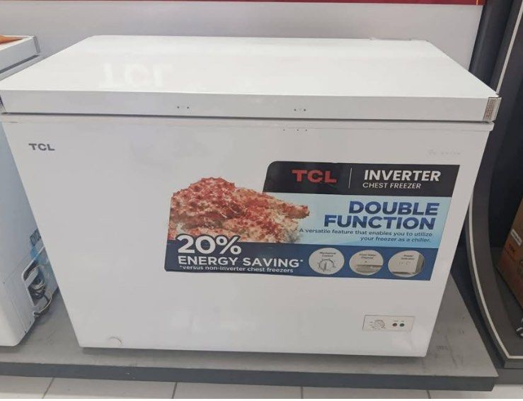 TCL INVERTER CHEST FREEZER (Category: Refrigerators and Freezers) located in Quezon City. Submitted by maryann5721 (Listing ID 1466518817, Image 1). Description: TCL INVERTER CHEST FREEZER FEATURES & SPECIFICATION : - Digital Inverter - Defrost - Handle - Key - LED Light - Push-Pull Glass Door - Convertible to Freezer and Chiller - Knob Control TCF-185PUPH 7 cu ft SRP 18,495 CASH 13,400 TCF-245PUPH 9 cu ft SRP 20,495 CASH 15,500 TCF-305PUPH 11 cu