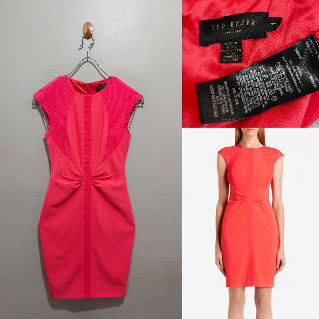 TED BAKER CORAL SHIFT DRESS (Category: Dresses) located in Quezon City. Submitted by fashionblvdph02 (Listing ID 1466461071, Image 1). Description: size 1; fits to small waist 27”; length 37” zip back almost NEW HIGH quality.