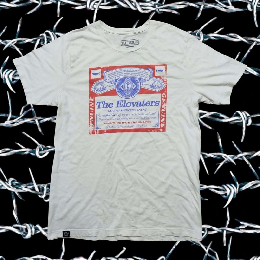 The Elovators "Budweiser" Band Tee (Category: Tshirts & Polo Shirts ) located in Caloocan City. Submitted by barbed.vtg (Listing ID 1466386085, Image 1). Description: The Elovaters are an American reggae rock band from Boston that formed in 2014 21 WIDTH 28 LENGTH .
