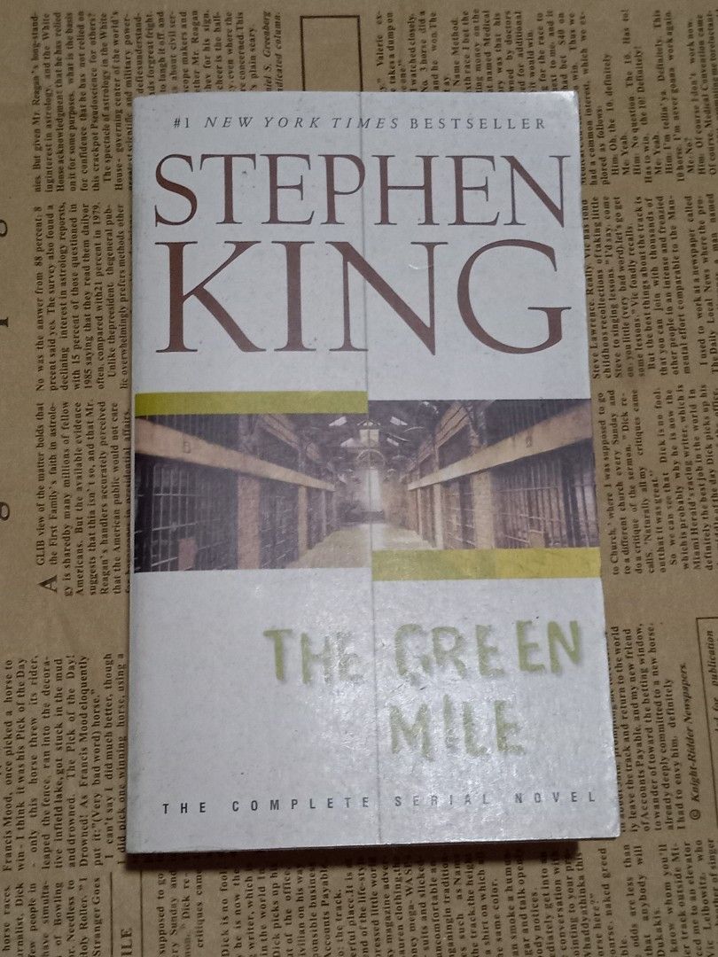 The Green Mile by Stephen King (Complete Novel) (Category: Community) located in Manila. Submitted by hdbookshop (Listing ID 1466436427, Image 1). Description: The Green Mile (Complete Serial Novel) by Stephen King ₱440 ⚠️SURE BUYERS ONLY Make an offer if SURE BUYER. Due to Carousell's reply qouta, only serious buyers will be replied to. 🚫NO OFFER = NO REPLY Make an offer if 100% committed in getting the book, we will reply to you ASAP..