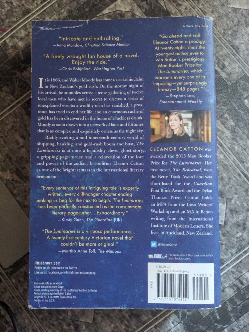 The Luminaries, Eleanor Catton (Category: Storybooks) located in Baguio. Submitted by fosterthe (Listing ID 1466358638, Image 2). Description: see photos for condition gcash/j&t price is firm the luminaries eleanor catton man booker prize vgc paperback.