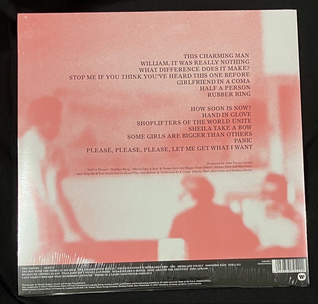 THE SMITHS Best…I Vinyl LP (Category: Vinyls) located in Paranaque City. Submitted by d33t00 (Listing ID 1466501672, Image 3). Description: THE SMITHS Best…I Vinyl LP Tracklist: A1 This Charming Man A2 William, It Was Really Nothing A3 What Difference Does It Make? A4 Stop Me If You Think You’ve Heard This One Before A5 Girlfriend In A Coma A6 Half A Person A7 Rubber Ring B1 How Soon Is Now? B2 Hand In Glove B3 Shoplifters Of The World Unite B4 S