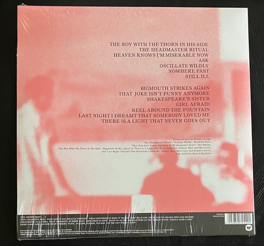 THE SMITHS Best…II (Category: Vinyls) located in Paranaque City. Submitted by d33t00 (Listing ID 1466503294, Image 2). Description: THE SMITHS Best…II Tracklist: A1 The Boy With The Thorn In His Side A2 The Headmaster Ritual A3 Heaven Knows I’m Miserable Now A4 Ask A5 Oscillate Wildly A6 Nowhere Fast A7 Still Ill B1 Bigmouth Strikes Again B2 That Joke Isn’t Funny Anymore B3 Shakespeare’s Sister B4 Girl Afraid B5 Reel Around The Fountain B6 Last N
