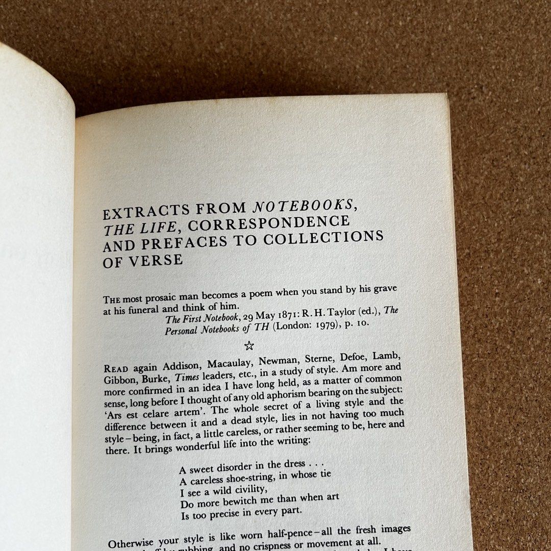 Thomas Hardy | Essays on His Poetry (Category: Storybooks) located in Quezon City. Submitted by thelastofherkind (Listing ID 1466411761, Image 2). Description: Slight foxing only. Pages are near-pristine except for sides of book. Slightly flawed cover (see photos). No missing pages. 1985 reprint. True vintage. For Thomas Hardy enthusiasts, poetry lovers, Creative Writing and Lit majors. 📚.