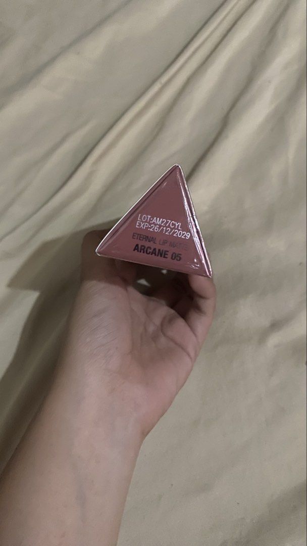 Timephoria Arcane Eternal Lip Matte & Dune Eyeliner Bundle (Category: Makeup) located in Manila. Submitted by hazelnut.03 (Listing ID 1466400172, Image 2). Description: - Brand: Timephoria - Condition: Brand new, unopened in original triangle boxes - Item 1: Arcane Eternal Lip Matte (Shade 05 | Exp: 26/12/2029 | Lot: AM27CYL) - Item 2: Dune Hyper-Precision Superstay Eyeliner (Color: Black) - Perfect bundle for your makeup kit or as a gift!.