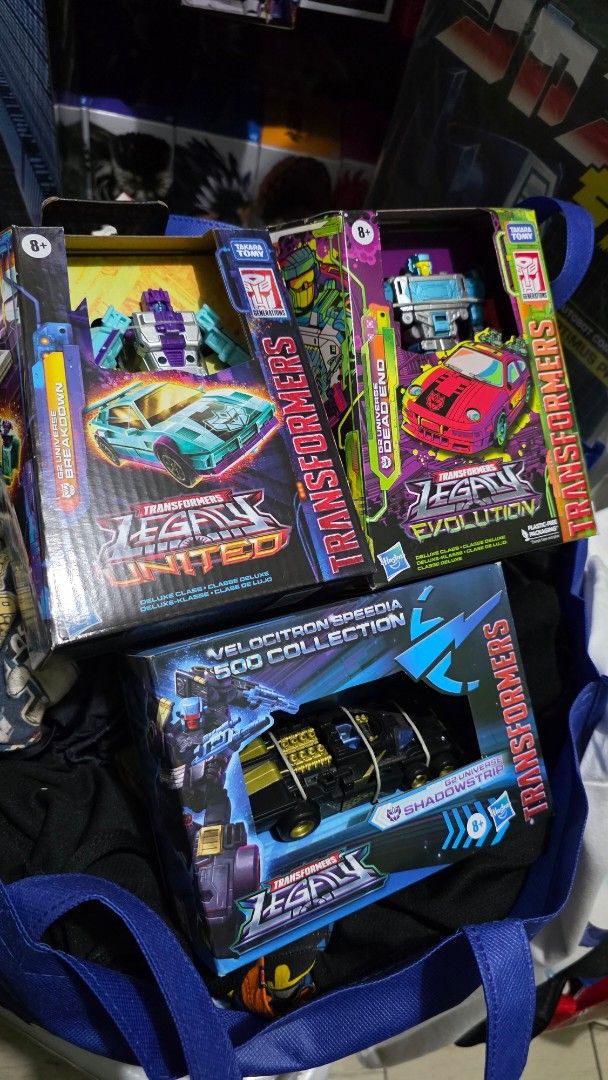 Transformers menasor G2 misb set (Category: Action & Battle Toys) located in Quezon City. Submitted by c0ol_stuff (Listing ID 1466456739, Image 1). Description: - Set of 3 Transformers action figures: G2 Universe Dead End, G2 Universe Breakdown, and G2 Universe Shadowstrip - Part of the exclusive Velocitron Speedia 500 Collection - 100% brand new in original, unopened packaging - Figures and accessories are visible and pristine inside boxes - Ide