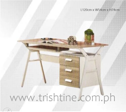 TSDESK-002 | Study Desk with Drawers (Category: Office Furniture & Fixtures) located in Caloocan City. Submitted by jim.trishtineofficefurnitures (Listing ID 1466430014, Image 1). Description: - Type: Study table / Office desk - Storage: 3 wooden drawers on the right and a convenient sliding keyboard tray - Build: Sturdy metal legs and frame structure for durability - Dimensions: 120cm (Length) x 54cm (Width) x 74cm (Height) - Ideal Use: Great fo