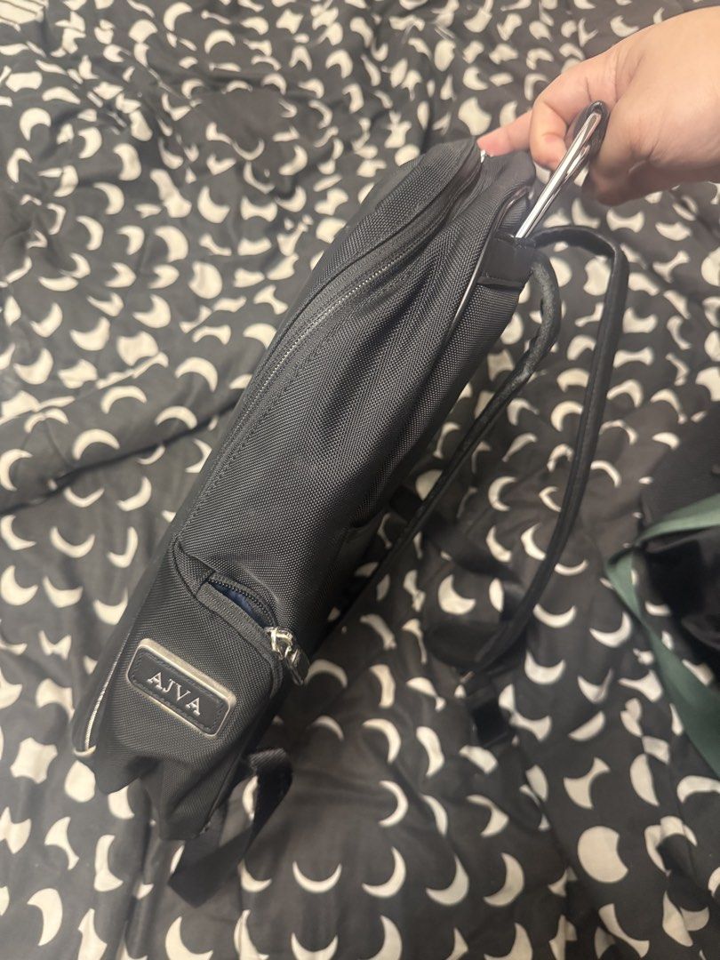 Tumi Arrive Logan Backpack (Category: Backpacks) located in Taytay. Submitted by julesantenor (Listing ID 1466478721, Image 3). Description: Issue is some leather scuffing as seen in the pictures. Also the monogram patch has been engraved. Other than that, backpack is in good condition. Makati location..