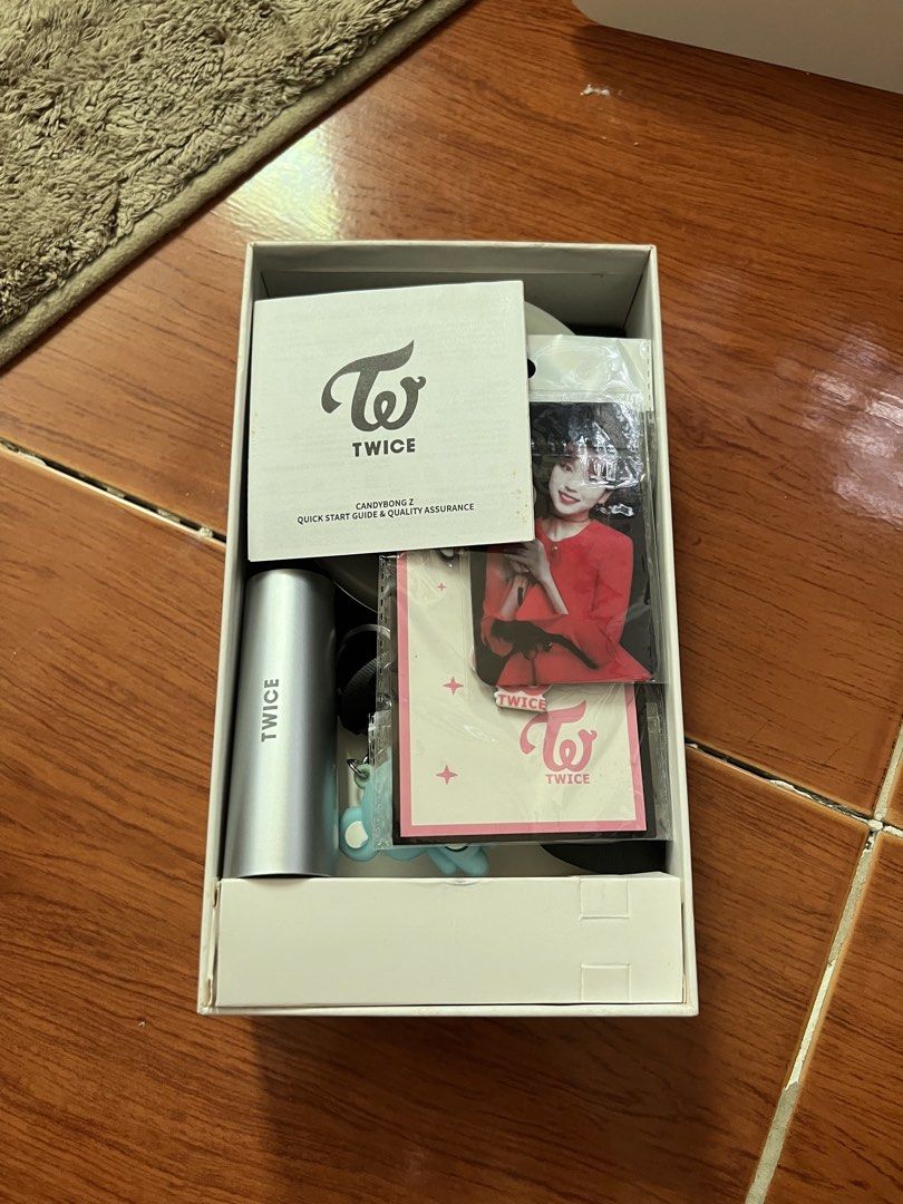 TWICE Candybong Z Official Lightstick WORKING (Category: K-Wave Merchandise) located in Quezon City. Submitted by ainchains (Listing ID 1466426113, Image 2). Description: - 100% Official TWICE Candybong Z Lightstick - Tested and fully working with bright LED lights - Complete inclusion: original box, manual, photocards, pins, and wrist strap with keychain - Excellent preloved condition - Perfect for ONCE collections and concert readiness With FRE