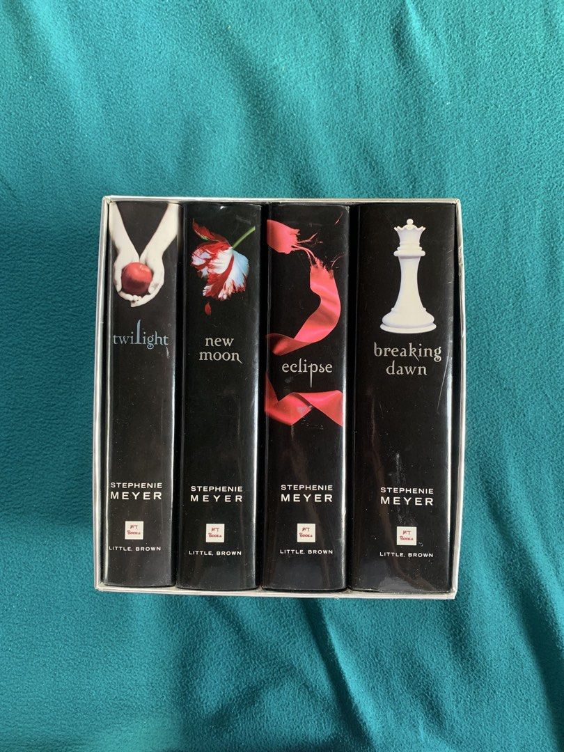 HARDBOUND Twilight Series by Stephenie Meyer (Category: Storybooks) located in Quezon City. Submitted by abtlex (Listing ID 1466410847, Image 1). Description: ‼️FOR SALE: TWILIGHT SERIES‼️ - Hardbound - 2008 edition - Breaking Dawn has slight foxing on the outer pages. The inside is in good condition. - All books are in good condition. - No annotations and markings - PM for more inquiries! RFS: Decluttering MOP: GCash MOD: J&T/Lalamove LOC: Quezo