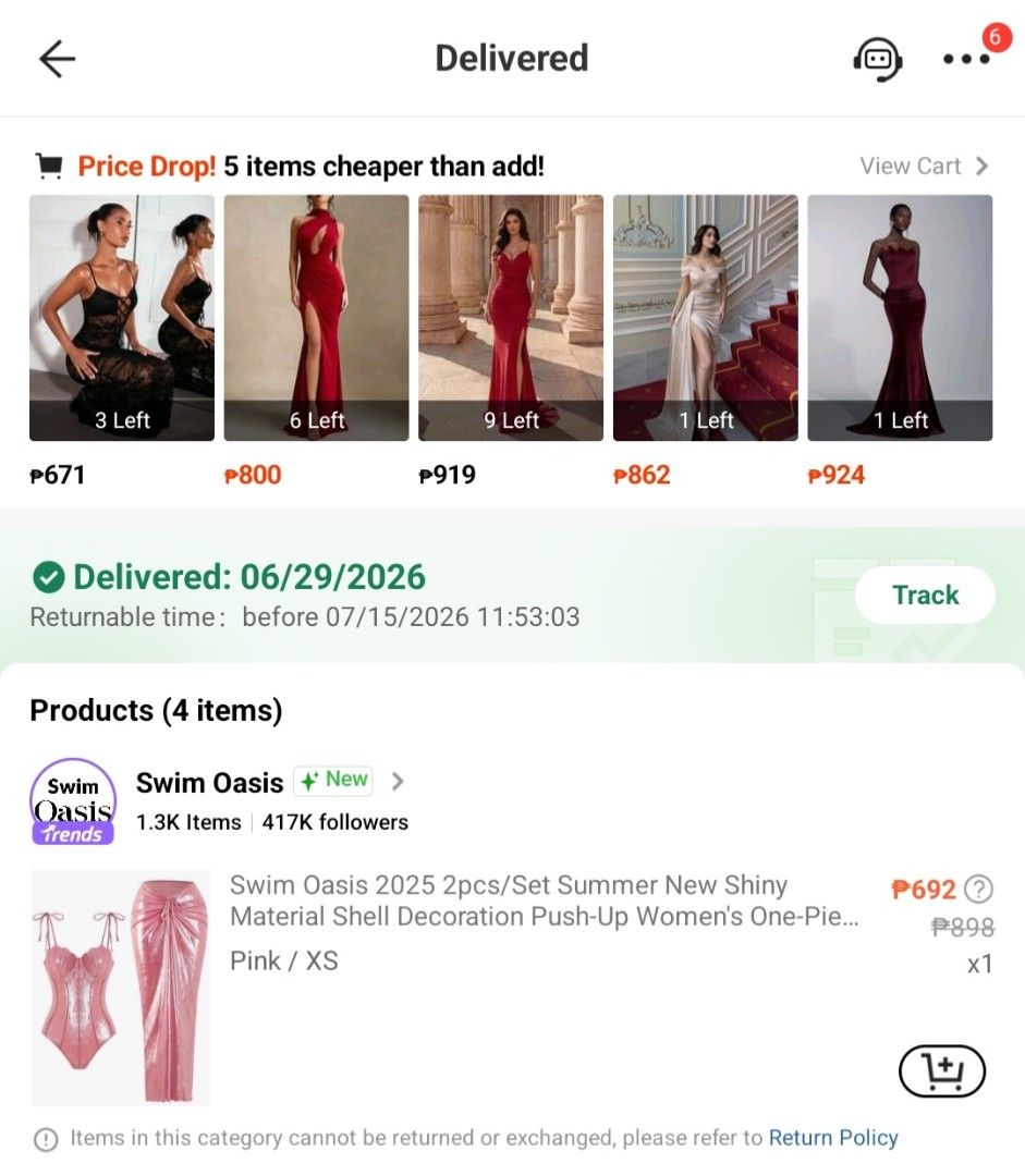 Two-piece set (Category: Bikinis & Swimsuits) located in Paranaque City. Submitted by xxgeorgia (Listing ID 1466560919, Image 2). Description: 690 orig price no issue, used once xs to small.