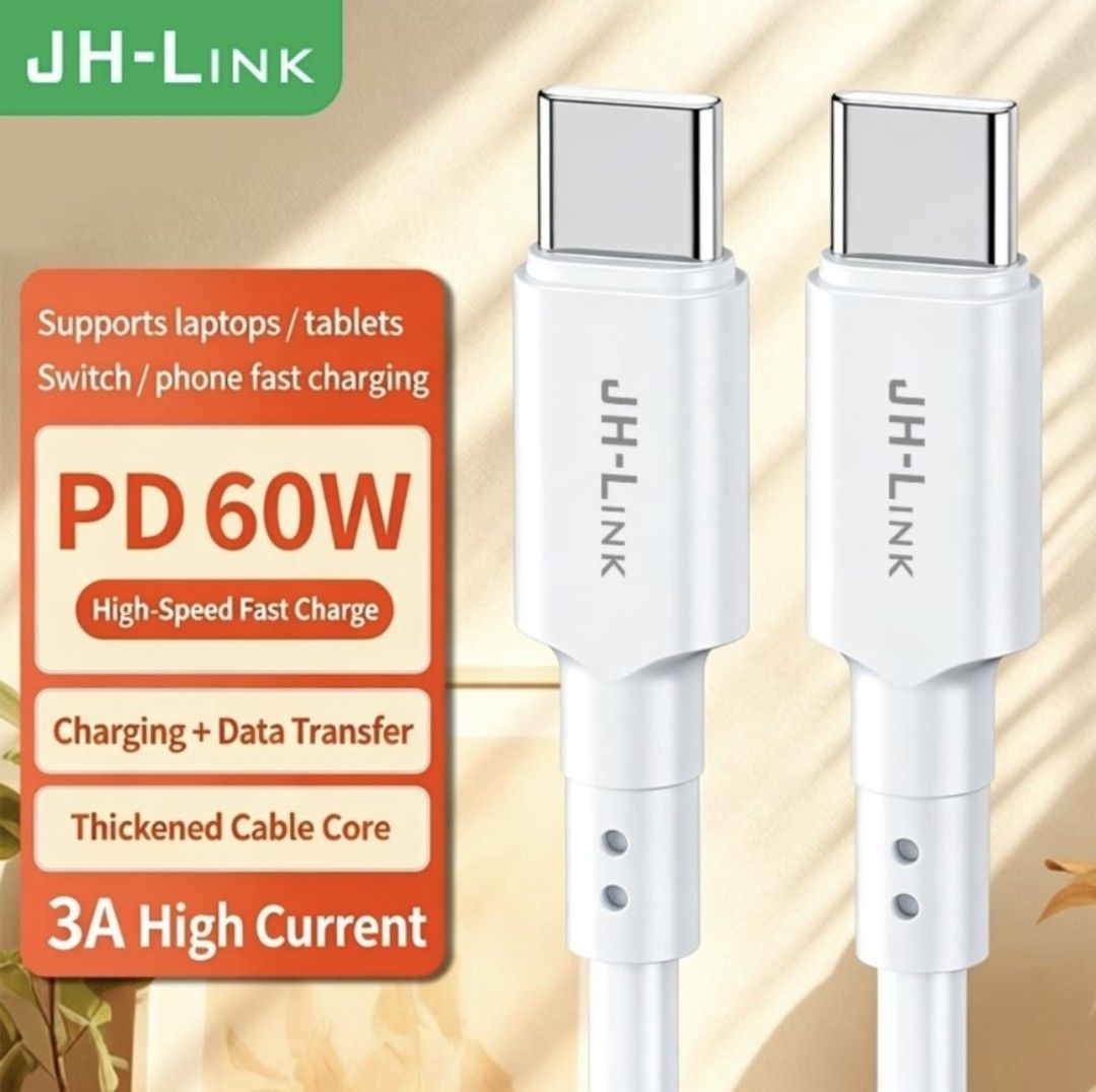 JH Link Type C to Type C Charging Cable (Category: Chargers & Cables) located in Iloilo. Submitted by maikeru27 (Listing ID 1466542000, Image 2). Description: .