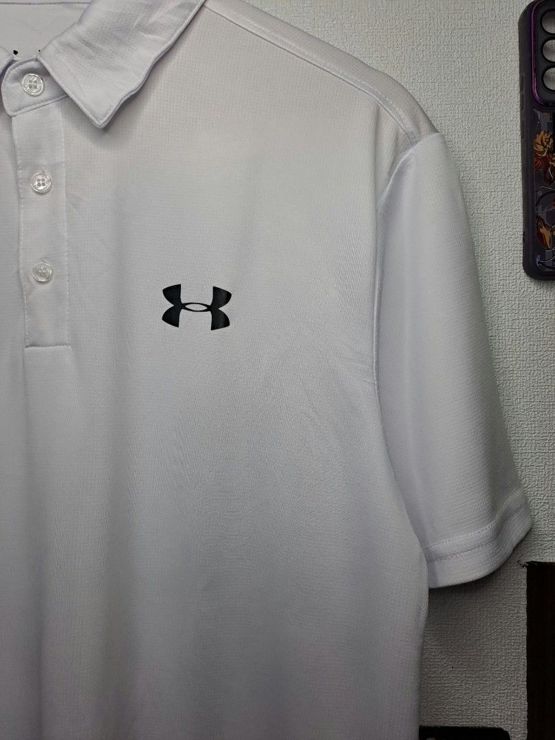 UA Performance Men's Golf White (Category: Activewear) located in Manila. Submitted by yaseen__73 (Listing ID 1466556901, Image 2). Description: Under Armour Performance Matchplay Polo Shirt Men's Golf Dri - Fit Wearing Size : XL on Tag Dimensions : See Photo No Issue Nearly New Condition 650.00 Shipped Via J&T Express Around Metro Manila G C A S H B A N K T R A N S F E R Seller's Location : 📍Brgy. Pansol, Q C.